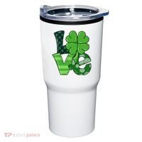 Love St Patricks Day Pattys Irish Clover Tumbler thumb 0