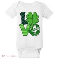 Love St Patricks Day Pattys Irish Clover Baby Bodysuit thumb 0