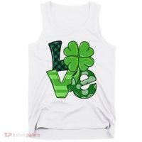 Love St Patricks Day Pattys Irish Clover Tank Top thumb 0