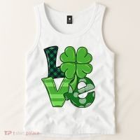 Love St Patricks Day Pattys Irish Clover Tank Top thumb 2