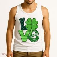 Love St Patricks Day Pattys Irish Clover Tank Top thumb 3