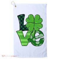 Love St Patricks Day Pattys Irish Clover Golf Towel thumb 0