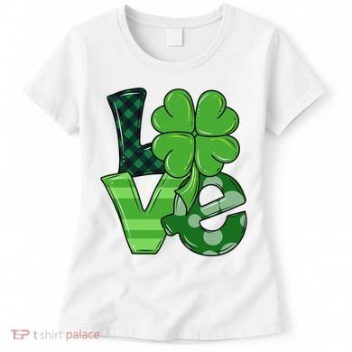 Love St Patricks Day Pattys Irish Clover Women's T-Shirt