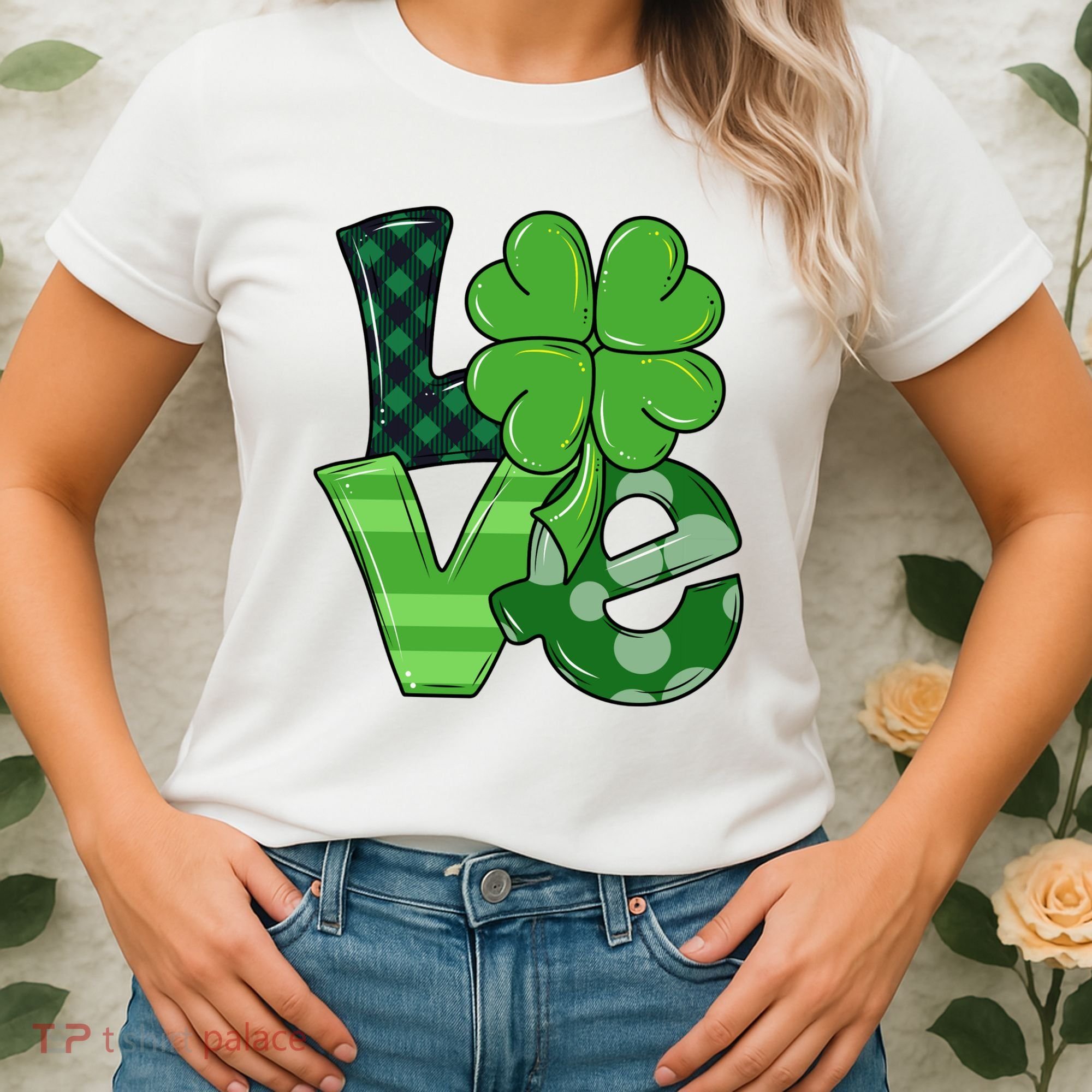 Love St Patricks Day Pattys Irish Clover Women's T-Shirt