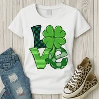 Love St Patricks Day Pattys Irish Clover Women's T-Shirt thumb 3