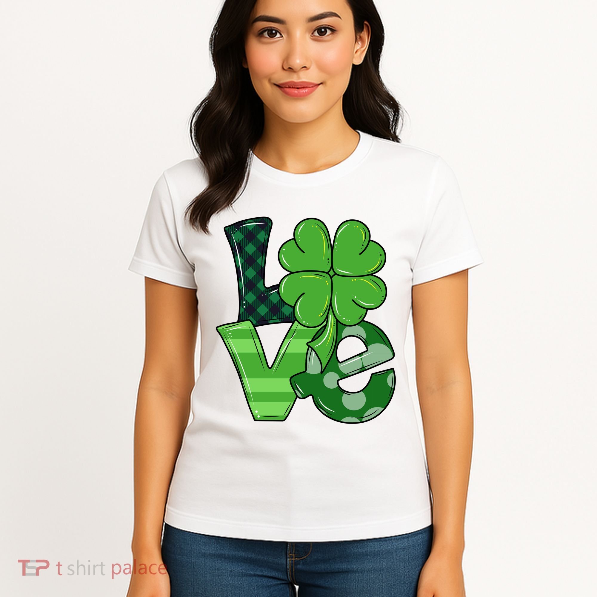 Love St Patricks Day Pattys Irish Clover Women's T-Shirt