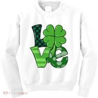 Love St Patricks Day Pattys Irish Clover Kids Sweatshirt thumb 0