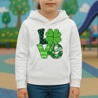 Love St Patricks Day Pattys Irish Clover Kids Hoodie thumb 3