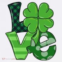 Love St Patricks Day Pattys Irish Clover Kids Long Sleeve Shirt thumb 2