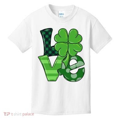 Love St Patricks Day Pattys Irish Clover Kids T-Shirt