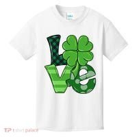 Love St Patricks Day Pattys Irish Clover Kids T-Shirt thumb 0