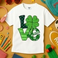Love St Patricks Day Pattys Irish Clover Kids T-Shirt thumb 3