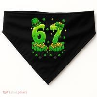 Lucky St Patrick's Day 67 Six Seven Drip Hands USA-Made Doggie Bandana thumb 0