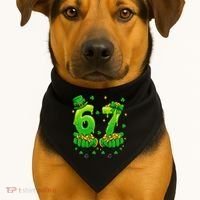Lucky St Patrick's Day 67 Six Seven Drip Hands USA-Made Doggie Bandana thumb 1