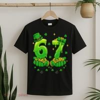 Lucky St Patrick's Day 67 Six Seven Drip Hands T-Shirt thumb 2