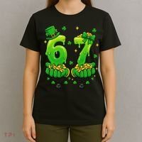 Lucky St Patrick's Day 67 Six Seven Drip Hands T-Shirt thumb 4