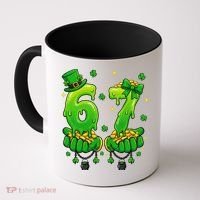 Lucky St Patrick's Day 67 Six Seven Drip Hands Coffee Mug thumb 0