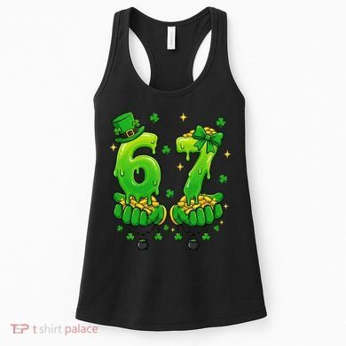 Lucky St Patrick's Day 67 Six Seven Drip Hands Women's Tank Top