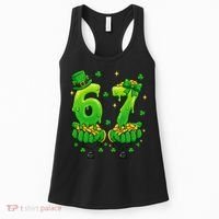 Lucky St Patrick's Day 67 Six Seven Drip Hands Women's Tank Top thumb 0