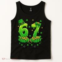 Lucky St Patrick's Day 67 Six Seven Drip Hands Tank Top thumb 2