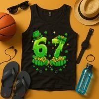 Lucky St Patrick's Day 67 Six Seven Drip Hands Tank Top thumb 4