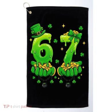 Lucky St Patrick's Day 67 Six Seven Drip Hands Golf Towel