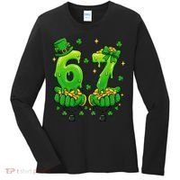 Lucky St Patrick's Day 67 Six Seven Drip Hands Women's Long Sleeve Shirt thumb 0