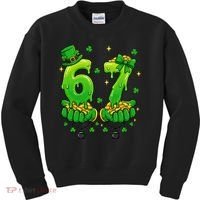 Lucky St Patrick's Day 67 Six Seven Drip Hands Kids Sweatshirt thumb 0