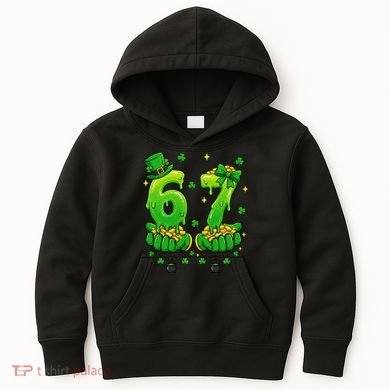Lucky St Patrick's Day 67 Six Seven Drip Hands Kids Hoodie