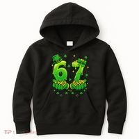 Lucky St Patrick's Day 67 Six Seven Drip Hands Kids Hoodie thumb 0