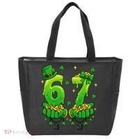 Lucky St Patrick's Day 67 Six Seven Drip Hands Tote Bag thumb 0