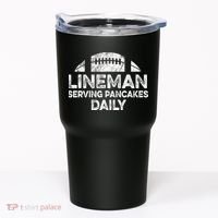 Lineman Serving Pancakes Daily Football Offensive Lineman Tumbler thumb 0