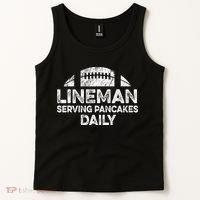 Lineman Serving Pancakes Daily Football Offensive Lineman Tank Top thumb 2