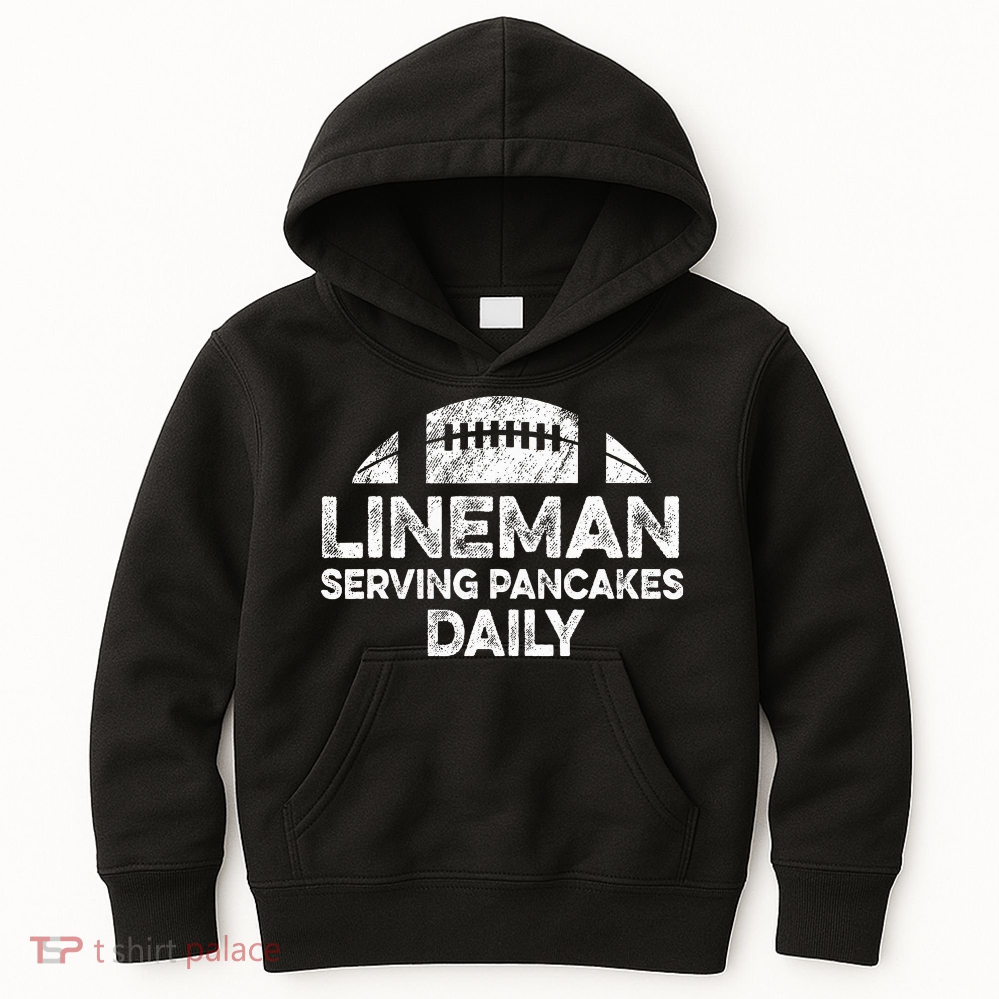 Lineman Serving Pancakes Daily Football Offensive Lineman Kids Hoodie