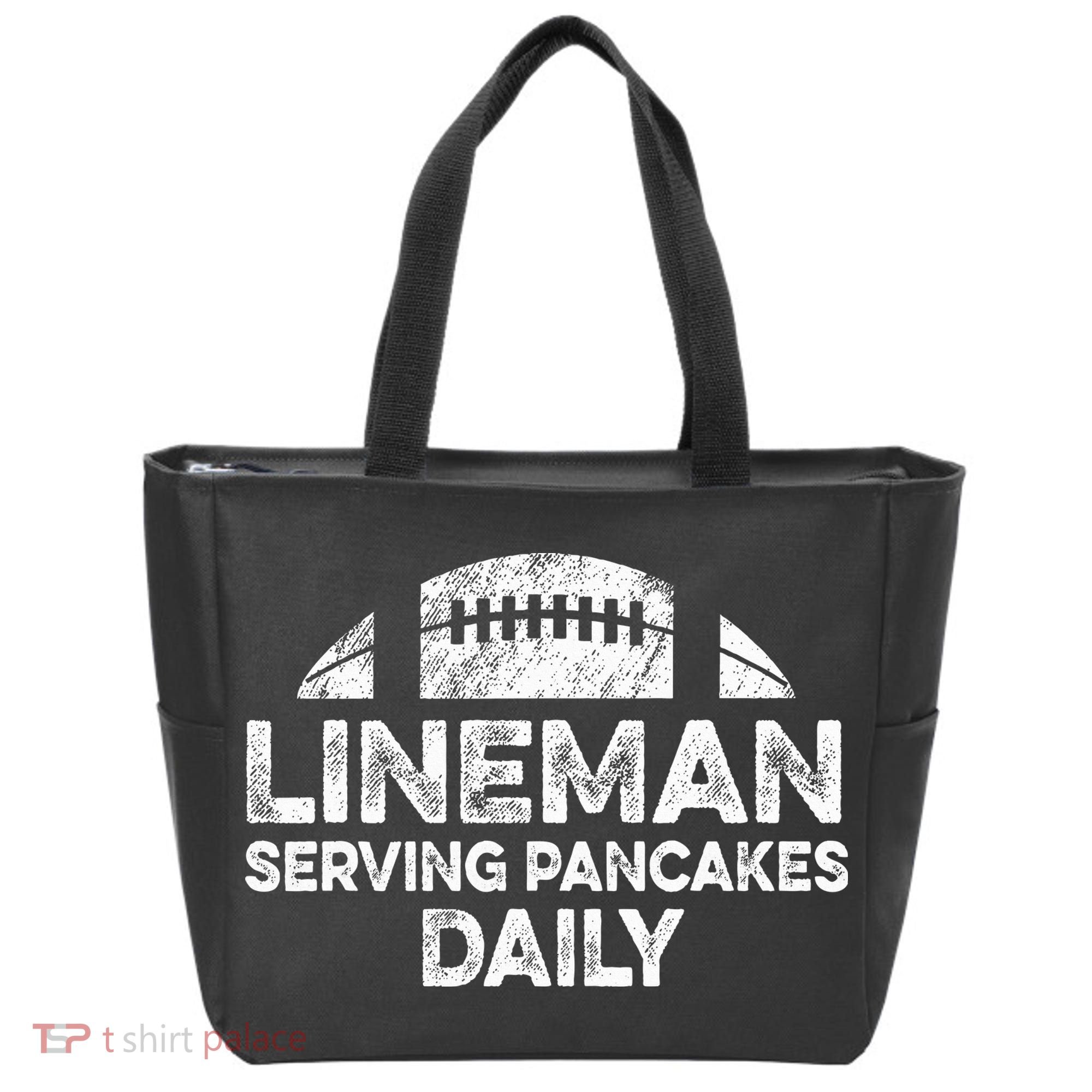 Lineman Serving Pancakes Daily Football Offensive Lineman Tote Bag