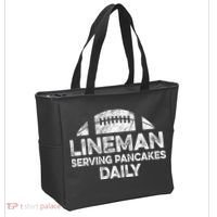Lineman Serving Pancakes Daily Football Offensive Lineman Tote Bag thumb 2