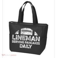 Lineman Serving Pancakes Daily Football Offensive Lineman Tote Bag thumb 3