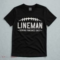 Lineman Serving Pancakes Daily Funny Vintage Football T-Shirt thumb 5