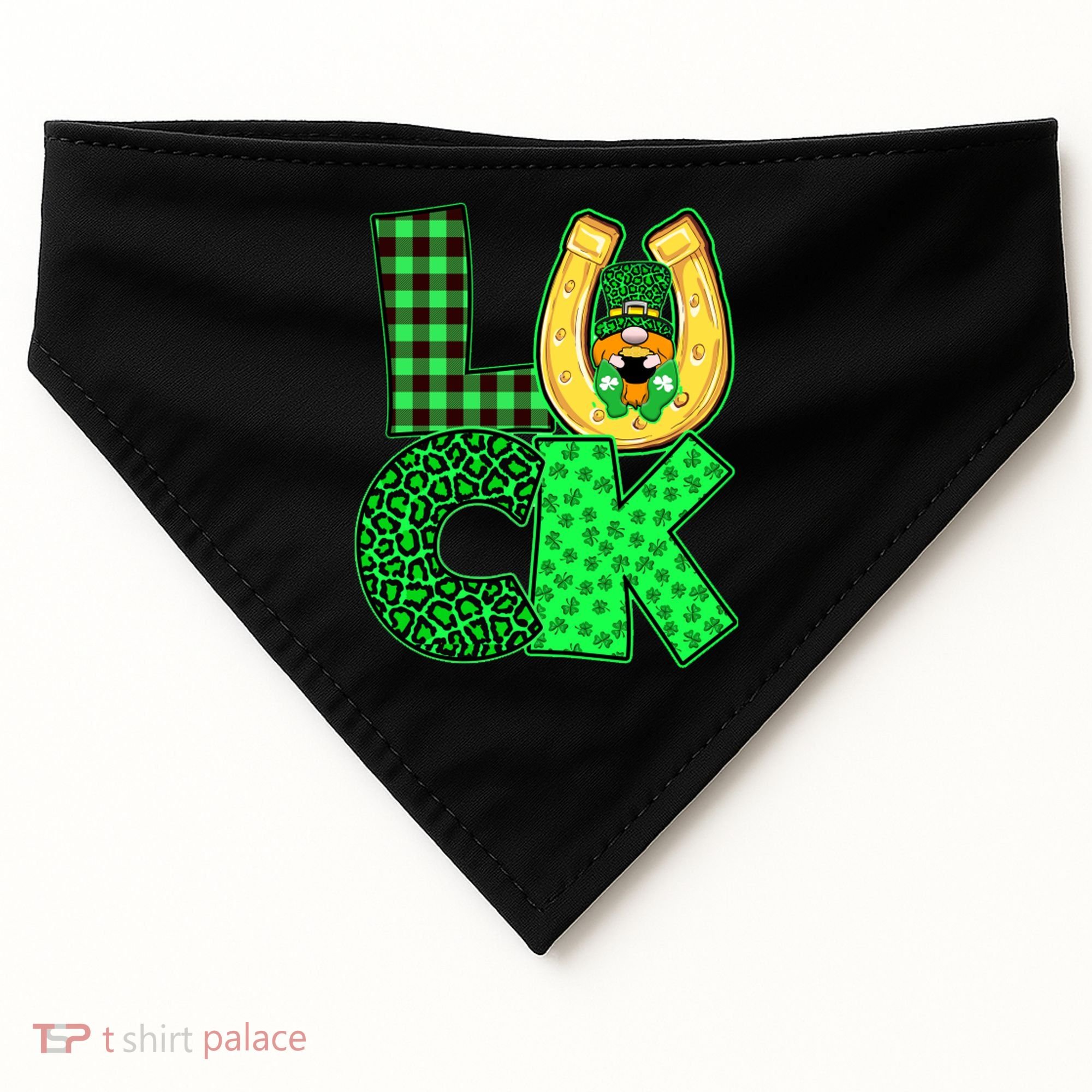 Luck St Patricks Day Lucky Leprechaun Cute USA-Made Doggie Bandana