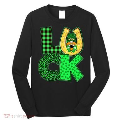 Luck St Patricks Day Lucky Leprechaun Cute Long Sleeve Shirt