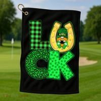 Luck St Patricks Day Lucky Leprechaun Cute Golf Towel thumb 1
