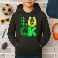 Luck St Patricks Day Lucky Leprechaun Cute Kids Hoodie thumb 2