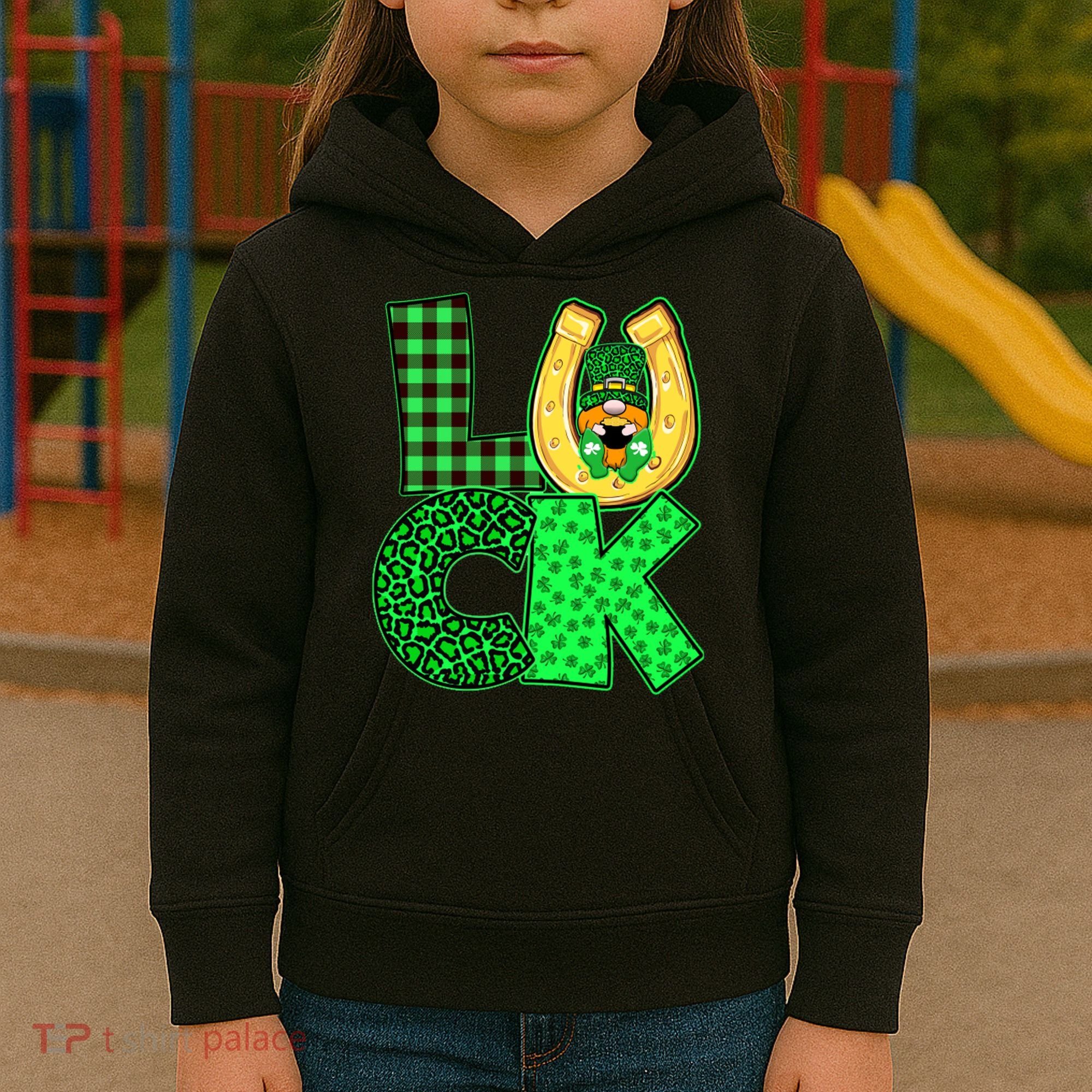 Luck St Patricks Day Lucky Leprechaun Cute Kids Hoodie