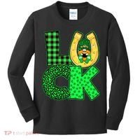 Luck St Patricks Day Lucky Leprechaun Cute Kids Long Sleeve Shirt thumb 0