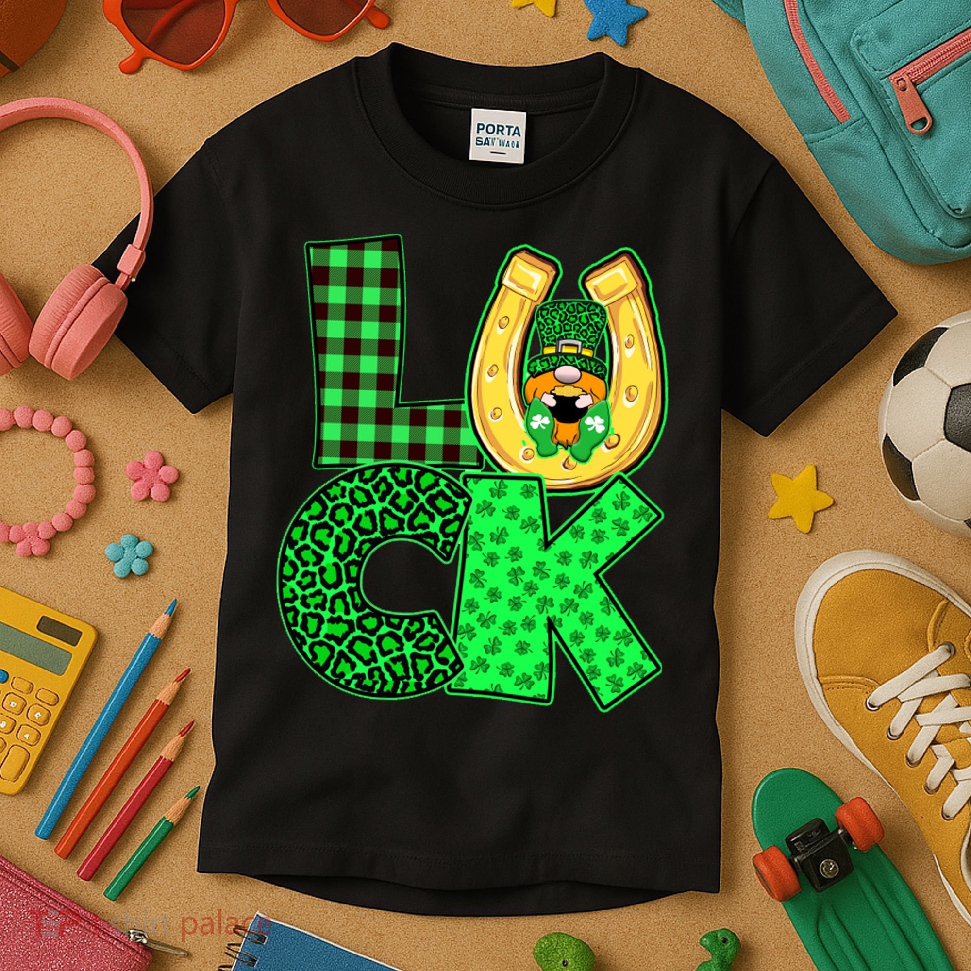 Luck St Patricks Day Lucky Leprechaun Cute Kids T-Shirt