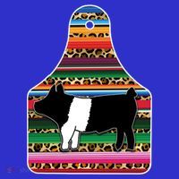 Livestock Show Pig Cheetah Serape Ear Tag Hamp Swine Gift T-Shirt thumb 7