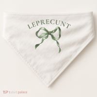 LEPRECUNT St. Patricks 'S Leprecunt Cotteque Irish Bow USA-Made Doggie Bandana thumb 0