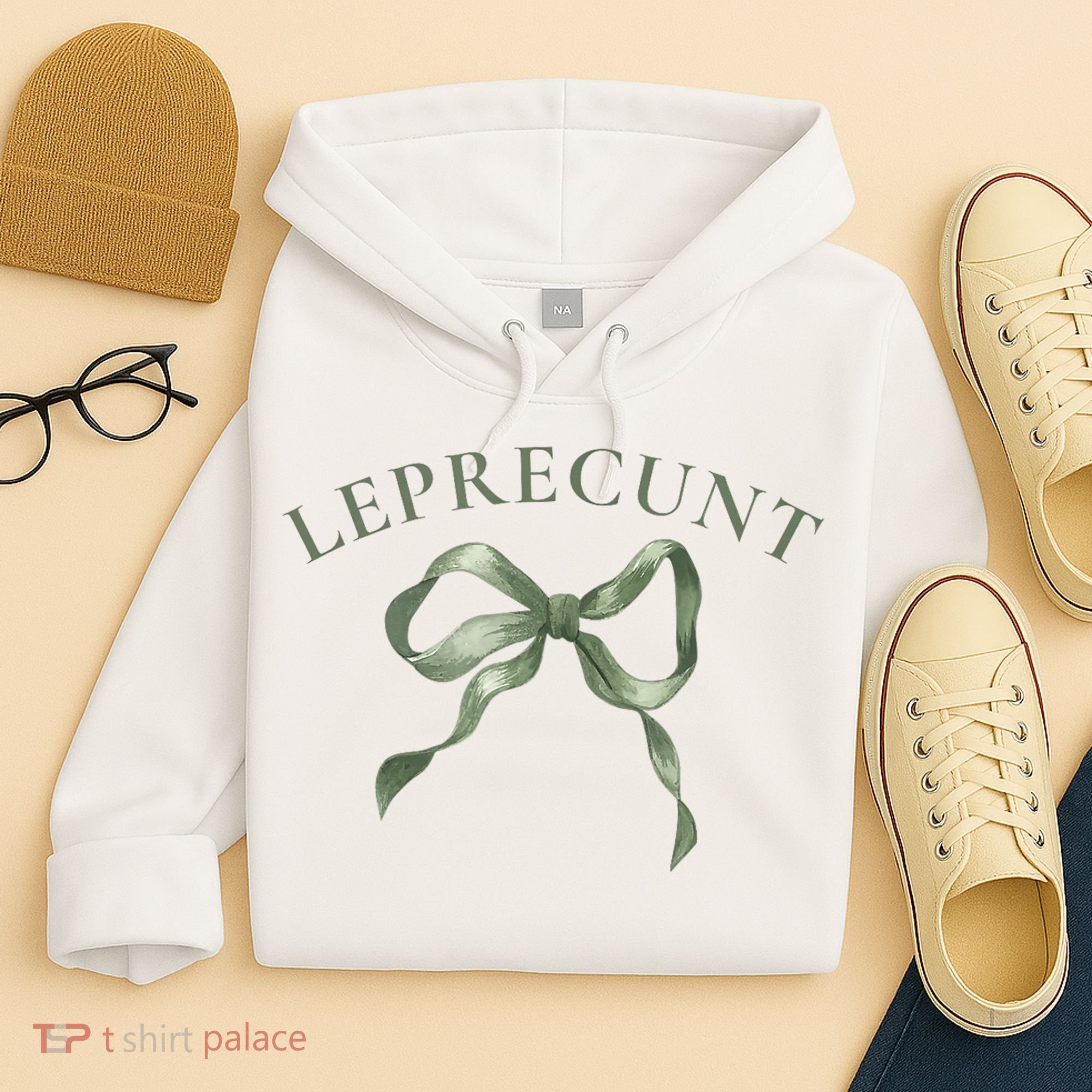 LEPRECUNT St. Patricks 'S Leprecunt Cotteque Irish Bow Hoodie