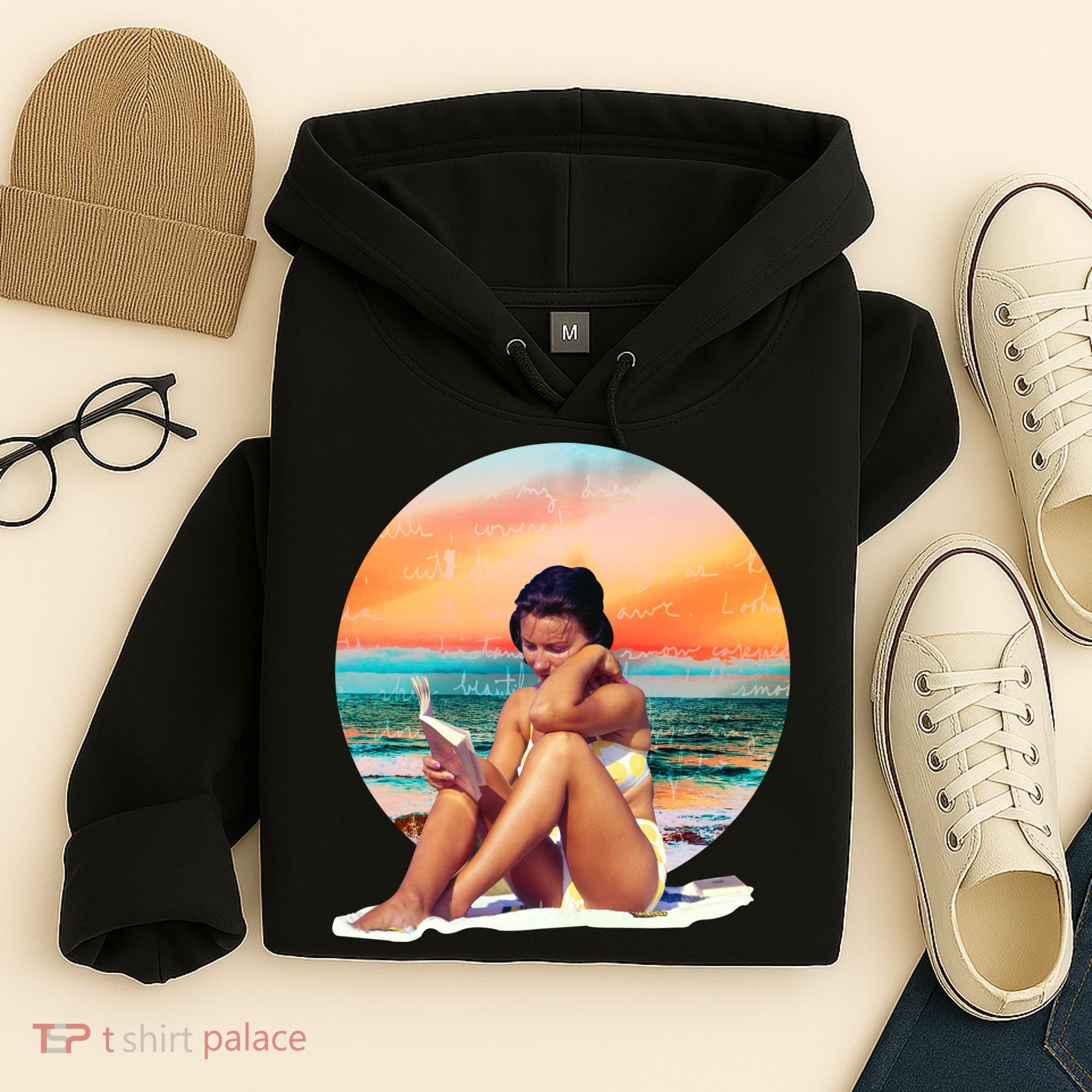 Lady Sunset Reading Book Hoodie