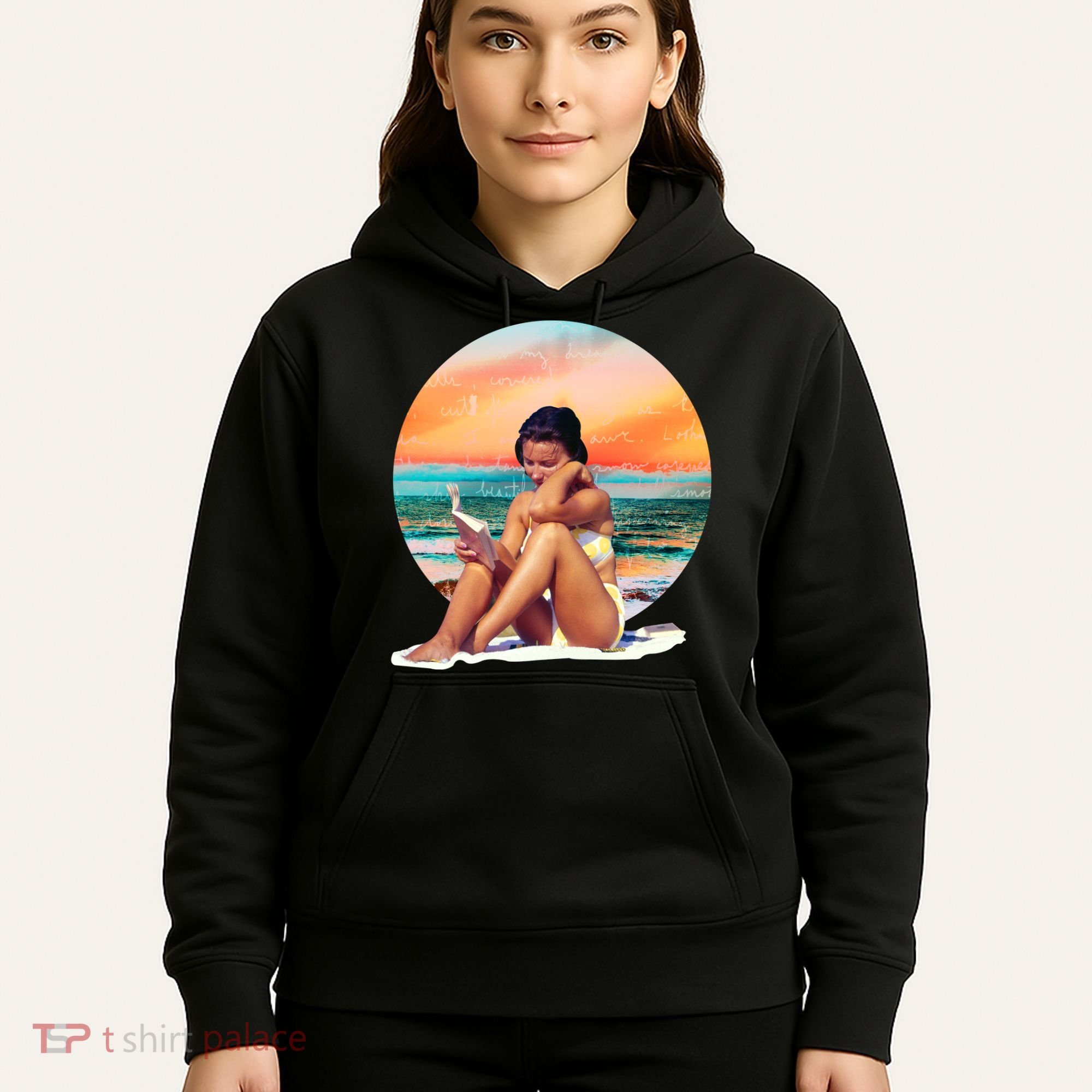 Lady Sunset Reading Book Hoodie